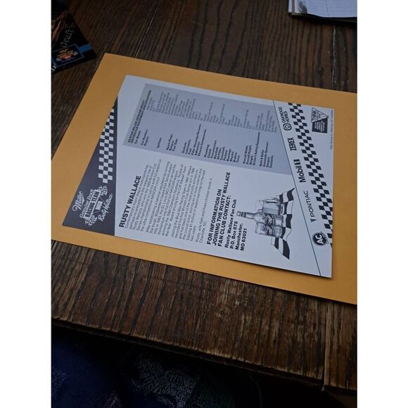 Vintage Rusty Wallace 8x10 Driver Card Miller Genuine Draft MGD #27 Spec Nascar - Picture 2 of 2